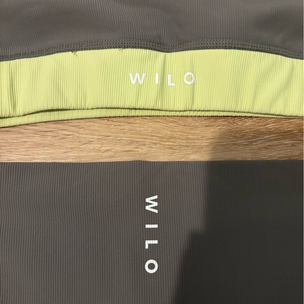 Wilo the Label Set — Racerback Sports Bra & Matching Panel Shorts in Olive Green - Picture 12 of 13